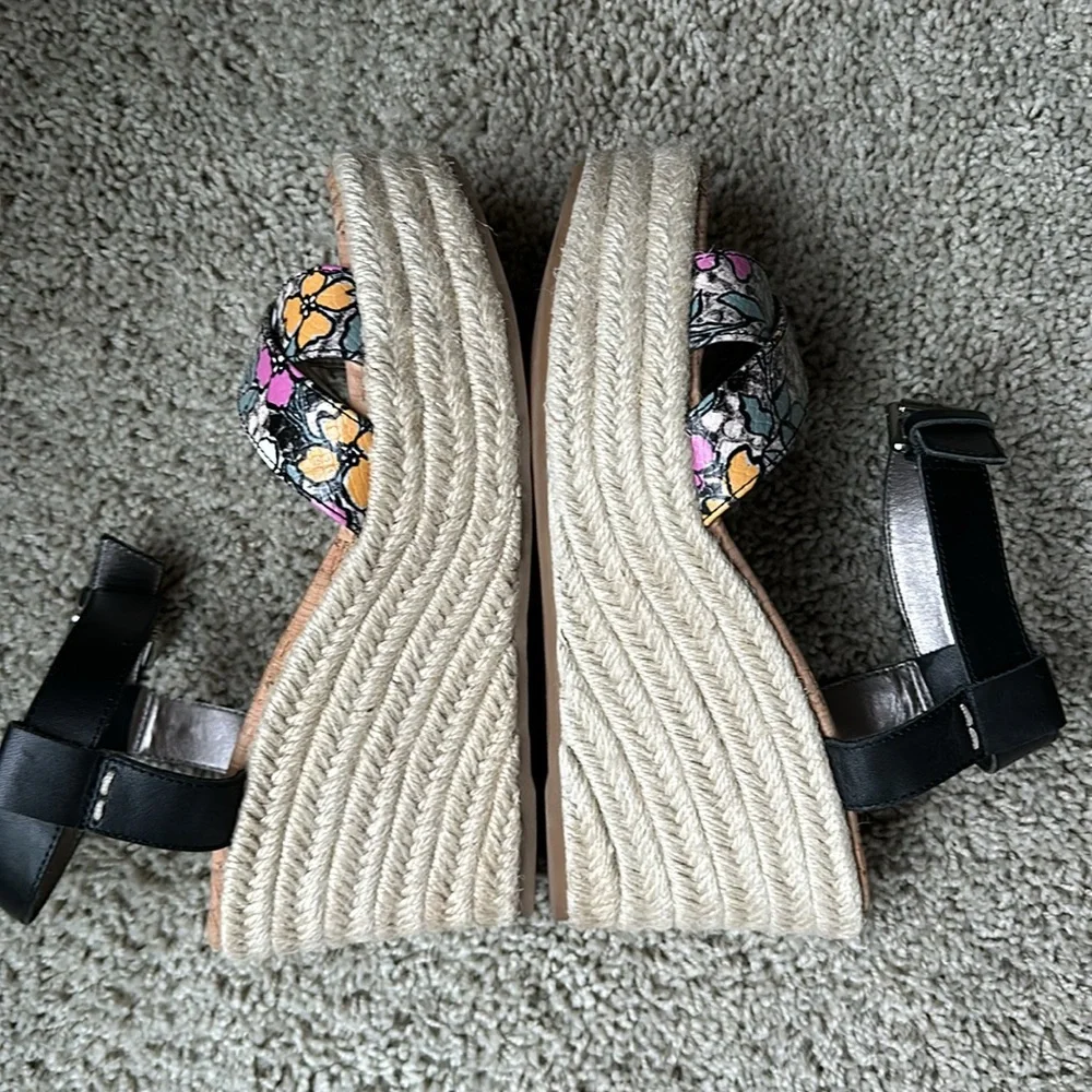 Sam Edelman Destin Wedge Espadrille Sandals sz 6 Women’s Floral Platform Shoes